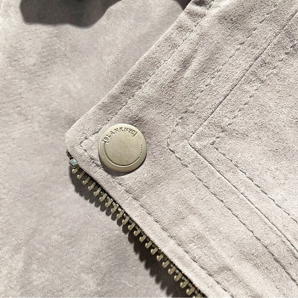 Blank NYC Cloud Grey Suede Leather Moto Biker Jacket Size Medium - Picture 11 of 17